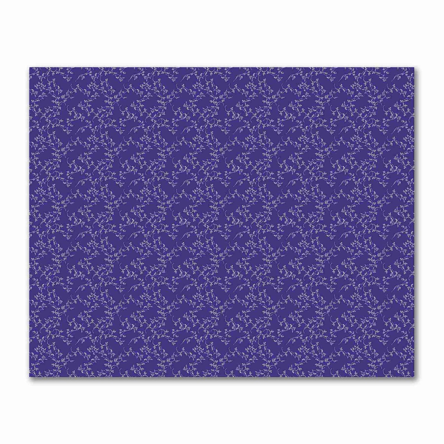 Purple Cotton Sateen Fabric with Off-White Vine Print  | FACS-1143-182
