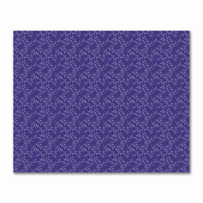 Purple Cotton Sateen Fabric with Off-White Vine Print  | FACS-1143-182