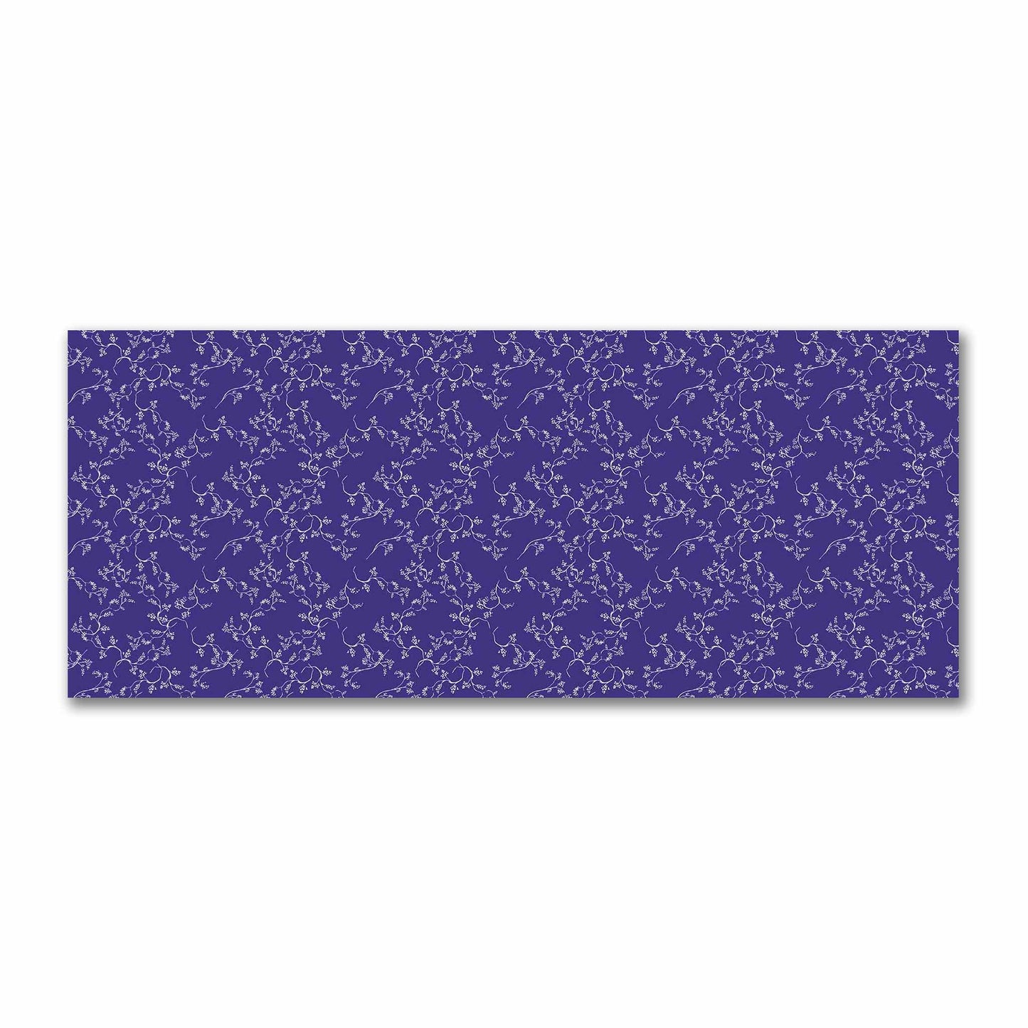 Purple Cotton Sateen Fabric with Off-White Vine Print  | FACS-1143-182