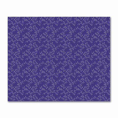 Purple Cotton Sateen Fabric with Off-White Vine Print  | FACS-1143-182