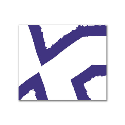 Off-White Cotton Sateen Fabric with Bold Purple Graphic  | FACS-1143-391