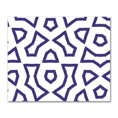 Off-White Cotton Sateen Fabric with Bold Purple Graphic  | FACS-1143-391