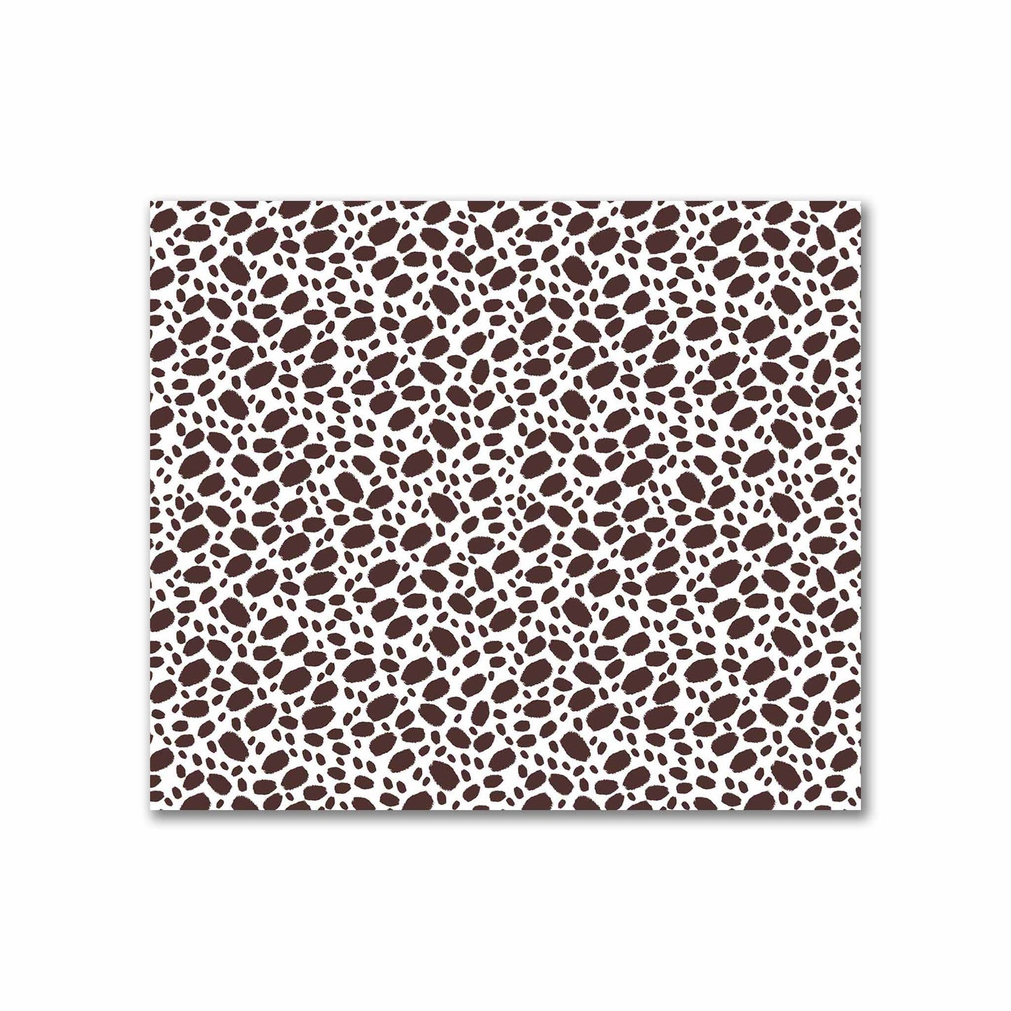Off-White Cotton Sateen Fabric with Brown Hand-painted Dab Motif Print | FACS-1161-092