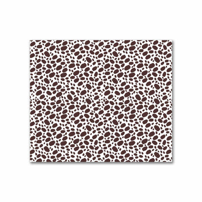 Off-White Cotton Sateen Fabric with Brown Hand-painted Dab Motif Print | FACS-1161-092