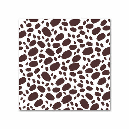 Off-White Cotton Sateen Fabric with Brown Hand-painted Dab Motif Print | FACS-1161-092