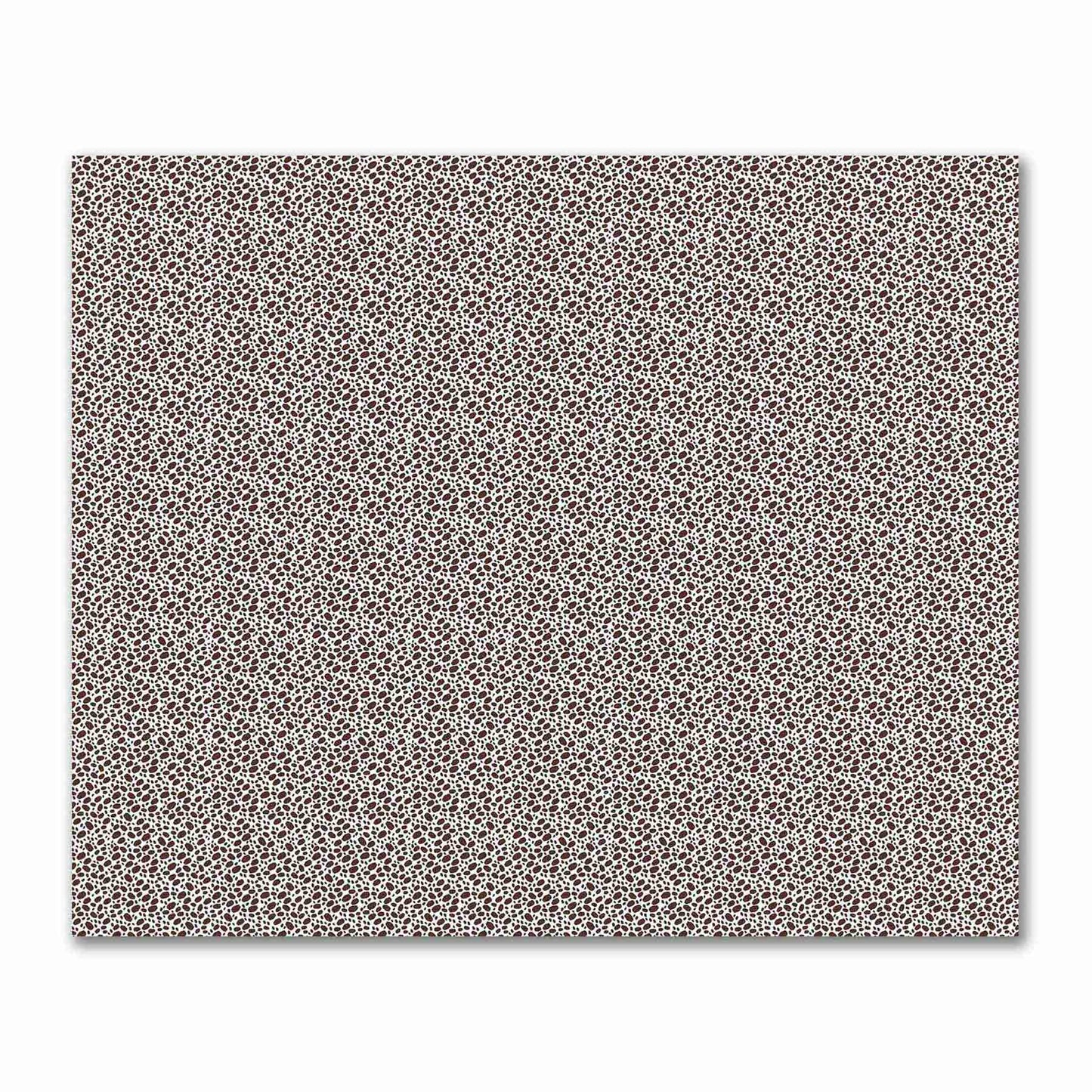 Off-White Cotton Sateen Fabric with Brown Hand-painted Dab Motif Print | FACS-1161-092