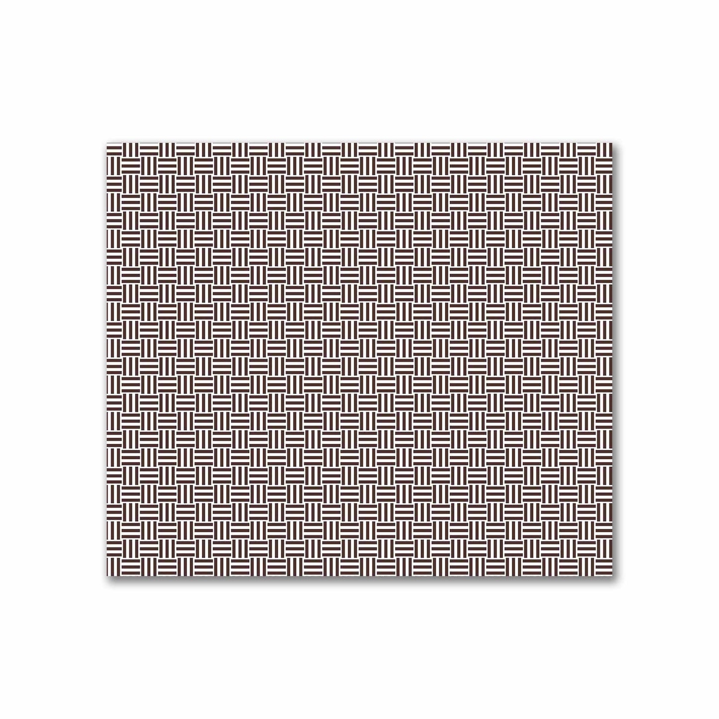 Off-White Cotton Sateen Fabric with Brown Double Weave Motif Print | FACS-1161-144