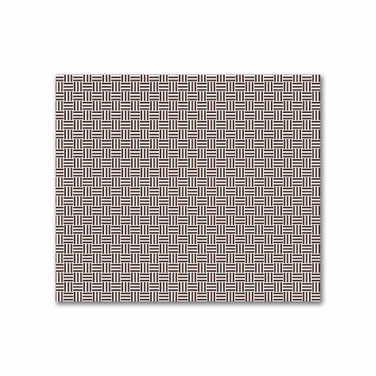 Off-White Cotton Sateen Fabric with Brown Double Weave Motif Print | FACS-1161-144