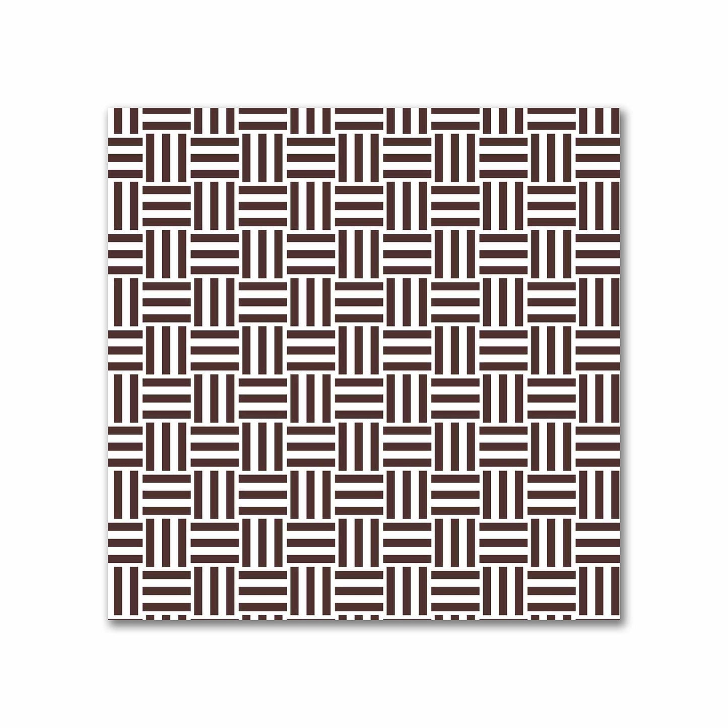 Off-White Cotton Sateen Fabric with Brown Double Weave Motif Print | FACS-1161-144