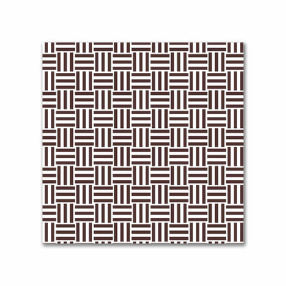 Off-White Cotton Sateen Fabric with Brown Double Weave Motif Print | FACS-1161-144