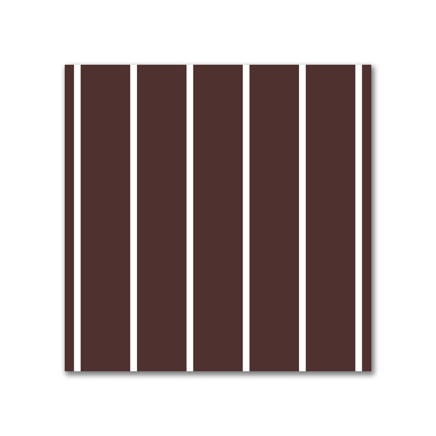 Cotton Sateen Fabric with Fine Off-White Stripes on Brown, FACS-1161-152