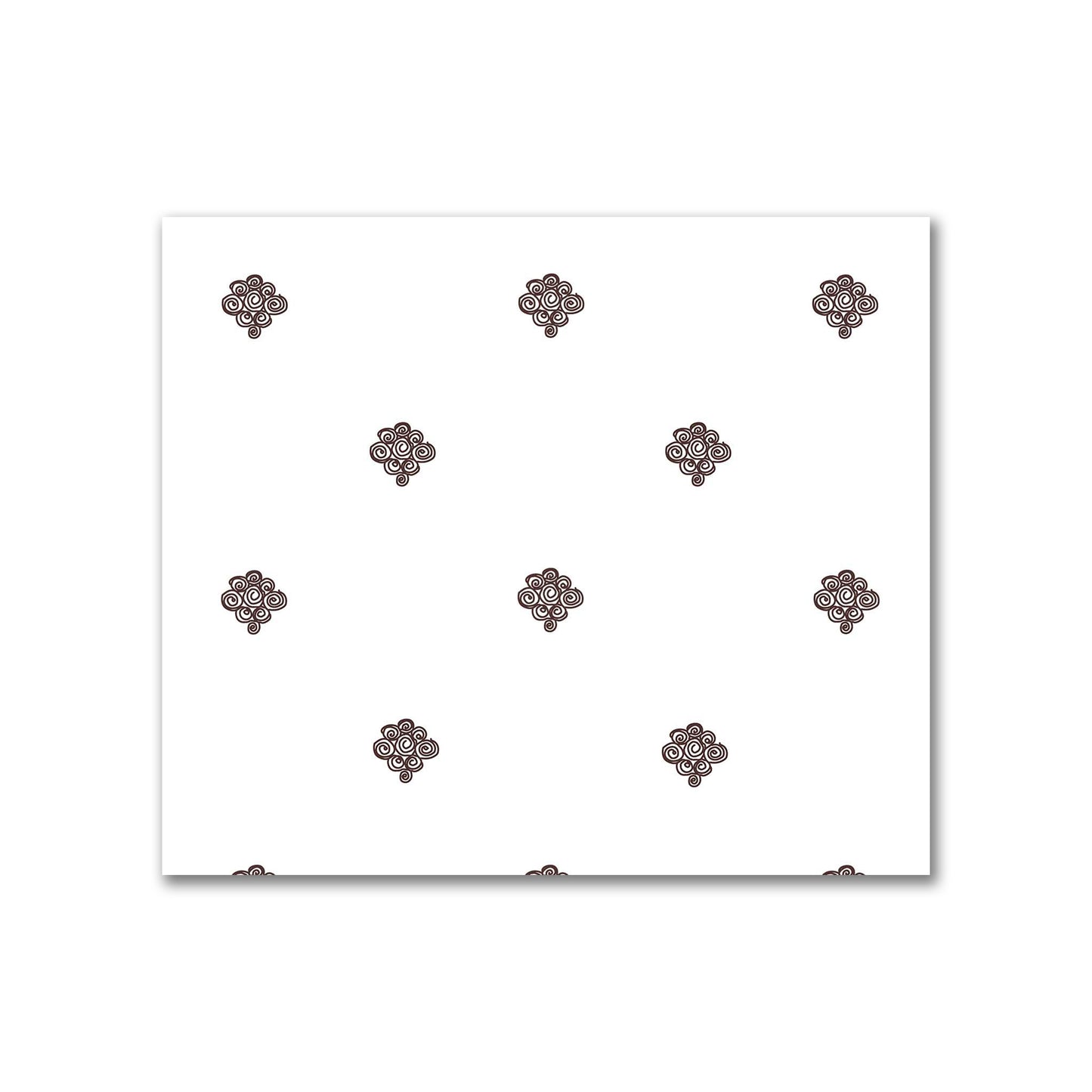 Off-White Cotton Sateen Fabric with Brown Hand-painted Swizzle Motif Print | FACS-1161-171