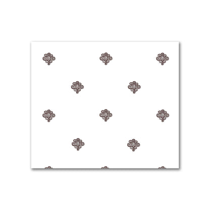 Off-White Cotton Sateen Fabric with Brown Hand-painted Swizzle Motif Print | FACS-1161-171