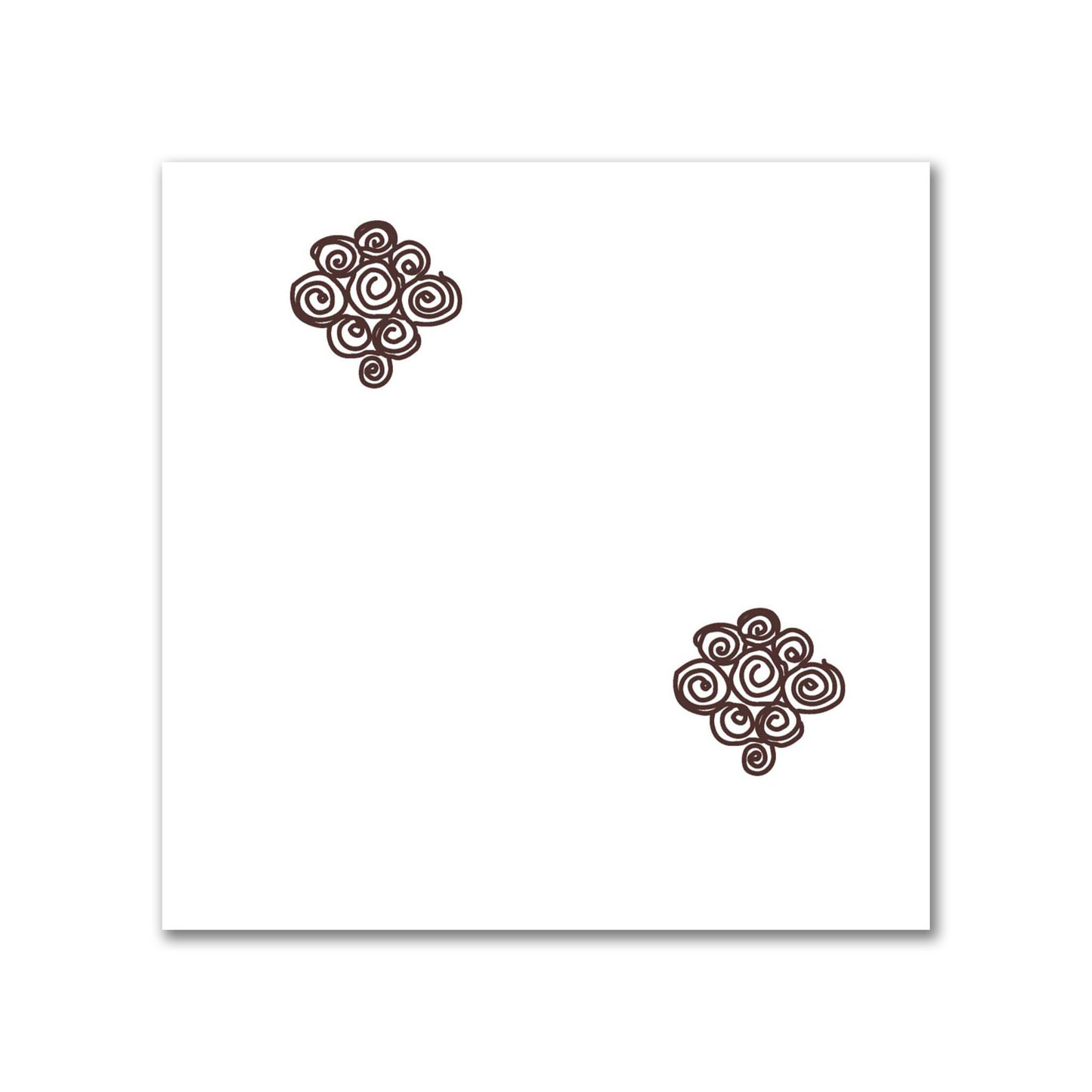 Off-White Cotton Sateen Fabric with Brown Hand-painted Swizzle Motif Print | FACS-1161-171