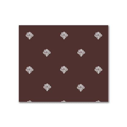 Brown Cotton Sateen Fabric with Off-White Hand-painted Swizzle Motif Print | FACS-1161-172
