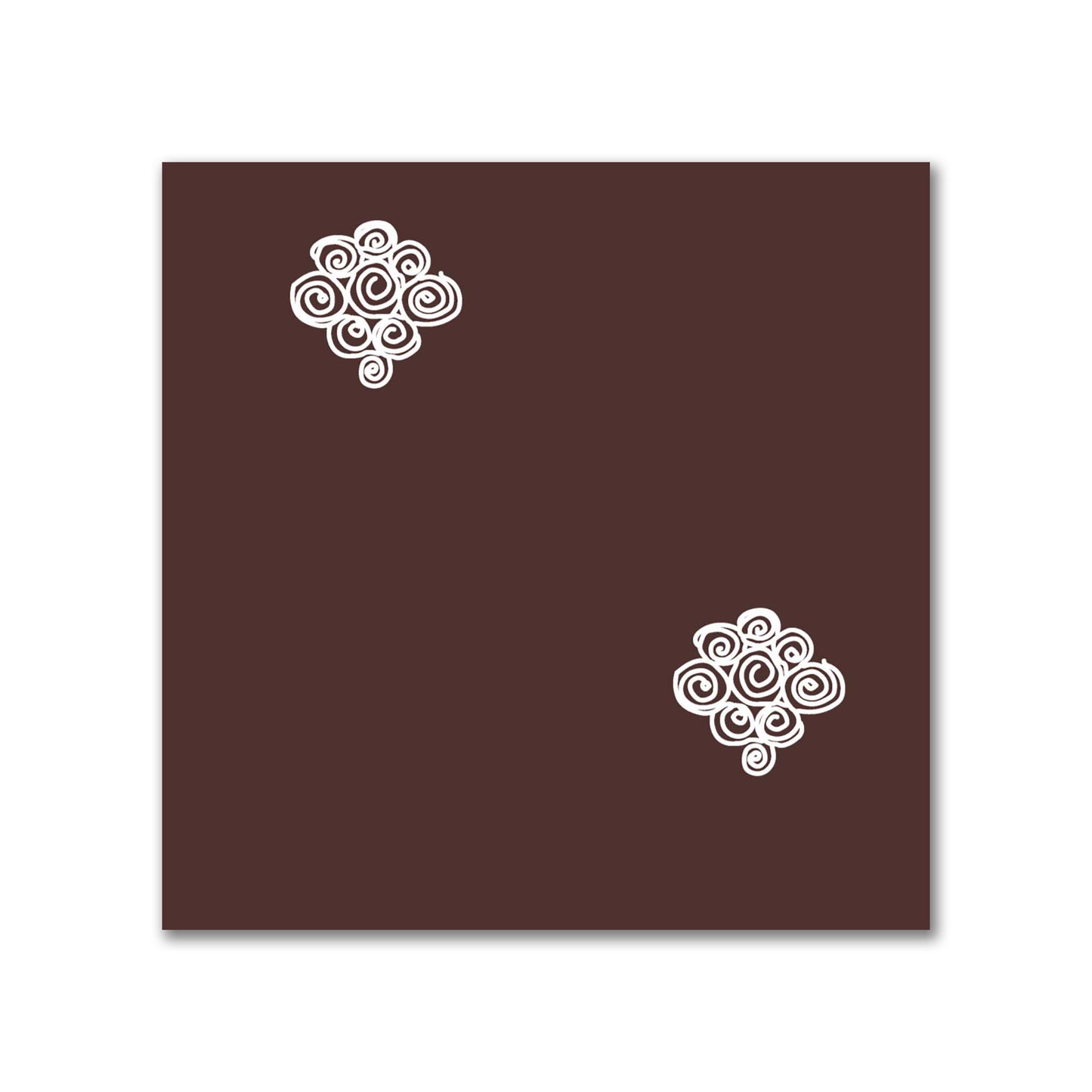 Brown Cotton Sateen Fabric with Off-White Hand-painted Swizzle Motif Print | FACS-1161-172