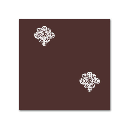 Brown Cotton Sateen Fabric with Off-White Hand-painted Swizzle Motif Print | FACS-1161-172