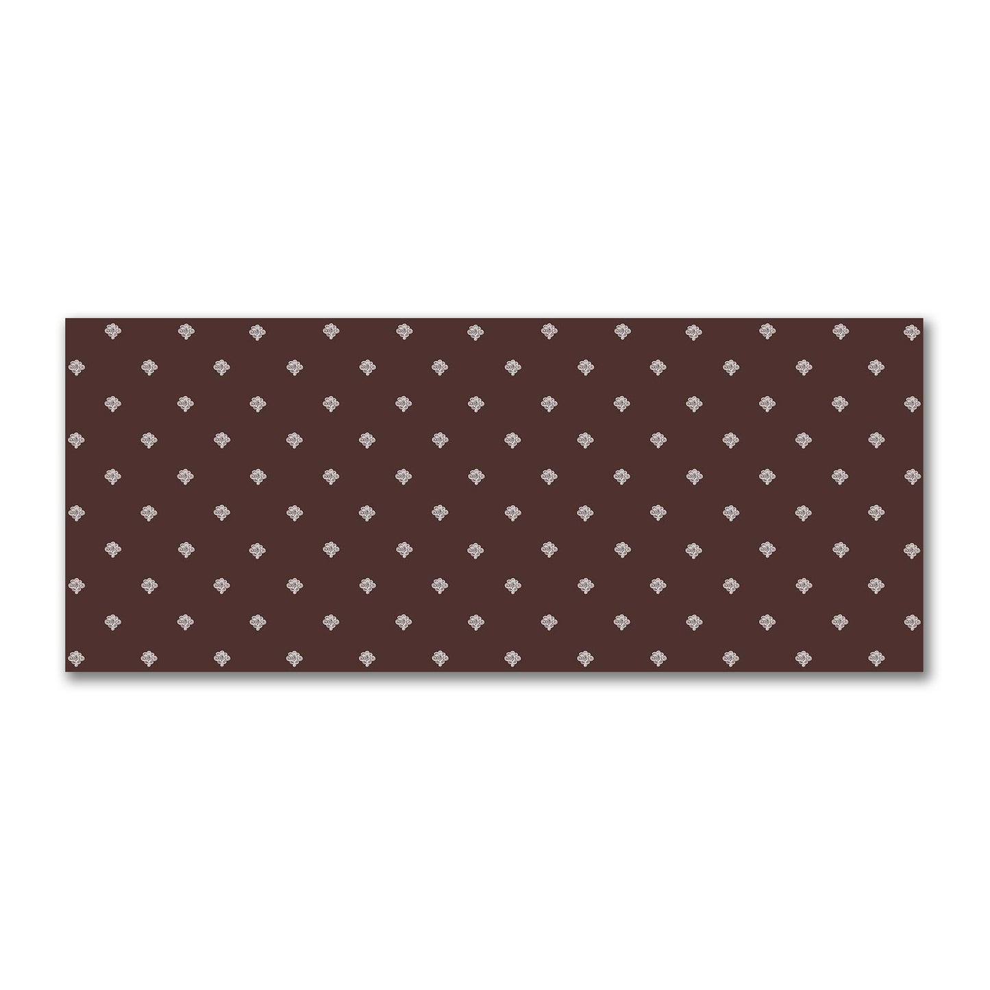 Brown Cotton Sateen Fabric with Off-White Hand-painted Swizzle Motif Print | FACS-1161-172
