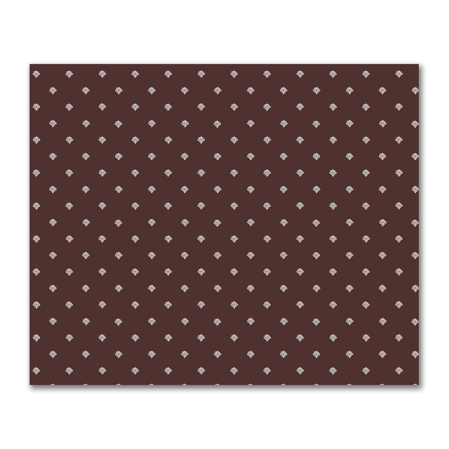 Brown Cotton Sateen Fabric with Off-White Hand-painted Swizzle Motif Print | FACS-1161-172