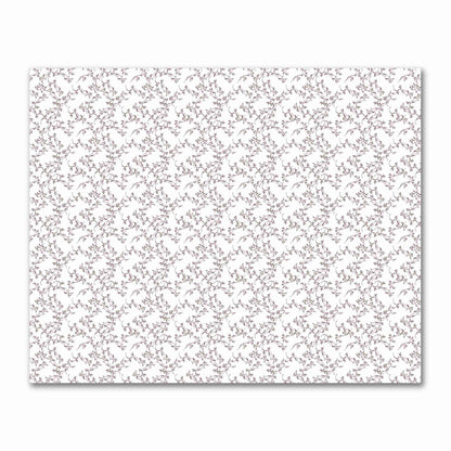 Off-White Cotton Sateen Fabric with Brown Hand-painted Vine Print | FACS-1161-181