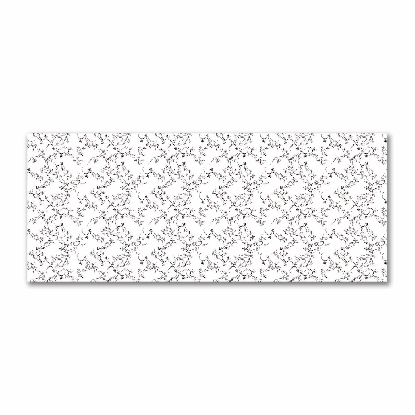 Off-White Cotton Sateen Fabric with Brown Hand-painted Vine Print | FACS-1161-181