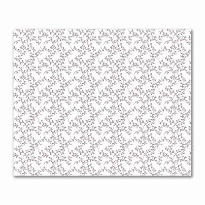 Off-White Cotton Sateen Fabric with Brown Hand-painted Vine Print | FACS-1161-181
