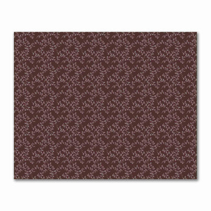 Brown Cotton Sateen Fabric with Off-White Vine Print  | FACS-1161-182