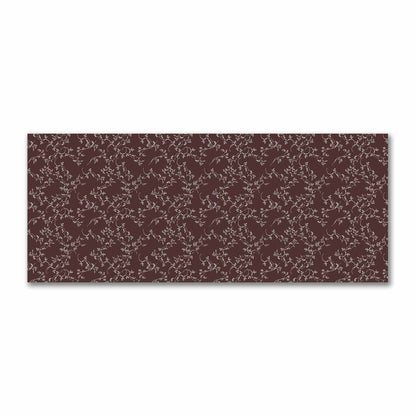 Brown Cotton Sateen Fabric with Off-White Vine Print  | FACS-1161-182