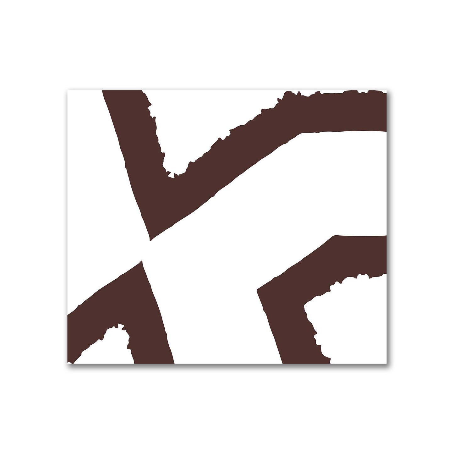 Off-White Cotton Sateen Fabric with Bold Brown Graphic  | FACS-1161-391