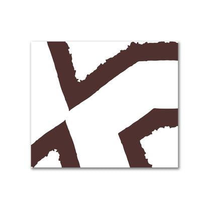 Off-White Cotton Sateen Fabric with Bold Brown Graphic  | FACS-1161-391