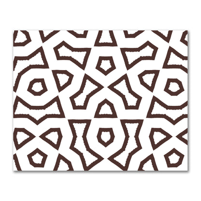 Off-White Cotton Sateen Fabric with Bold Brown Graphic  | FACS-1161-391