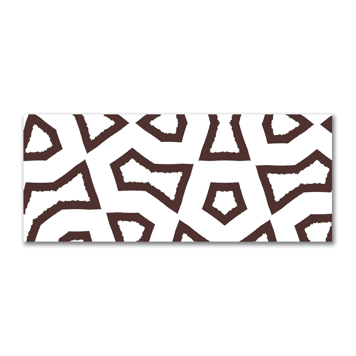 Off-White Cotton Sateen Fabric with Bold Brown Graphic  | FACS-1161-391