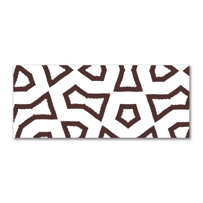 Off-White Cotton Sateen Fabric with Bold Brown Graphic  | FACS-1161-391