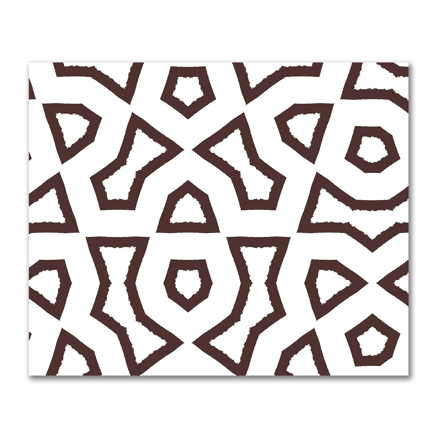 Off-White Cotton Sateen Fabric with Bold Brown Graphic  | FACS-1161-391