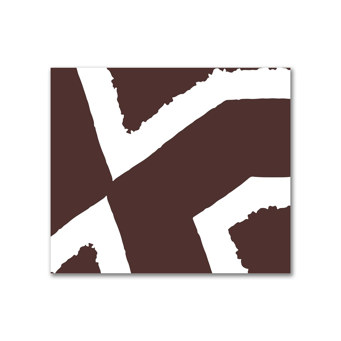 Brown Cotton Sateen Fabric with Bold Off-White Graphic  | FACS-1161-392