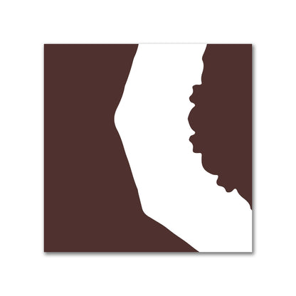 Brown Cotton Sateen Fabric with Bold Off-White Graphic  | FACS-1161-392
