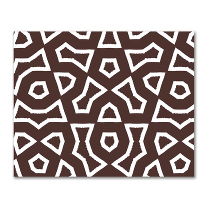 Brown Cotton Sateen Fabric with Bold Off-White Graphic  | FACS-1161-392