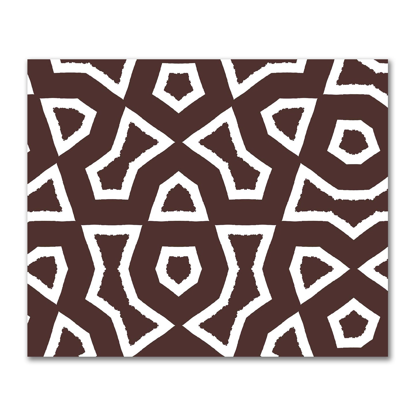 Brown Cotton Sateen Fabric with Bold Off-White Graphic  | FACS-1161-392