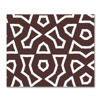 Brown Cotton Sateen Fabric with Bold Off-White Graphic  | FACS-1161-392