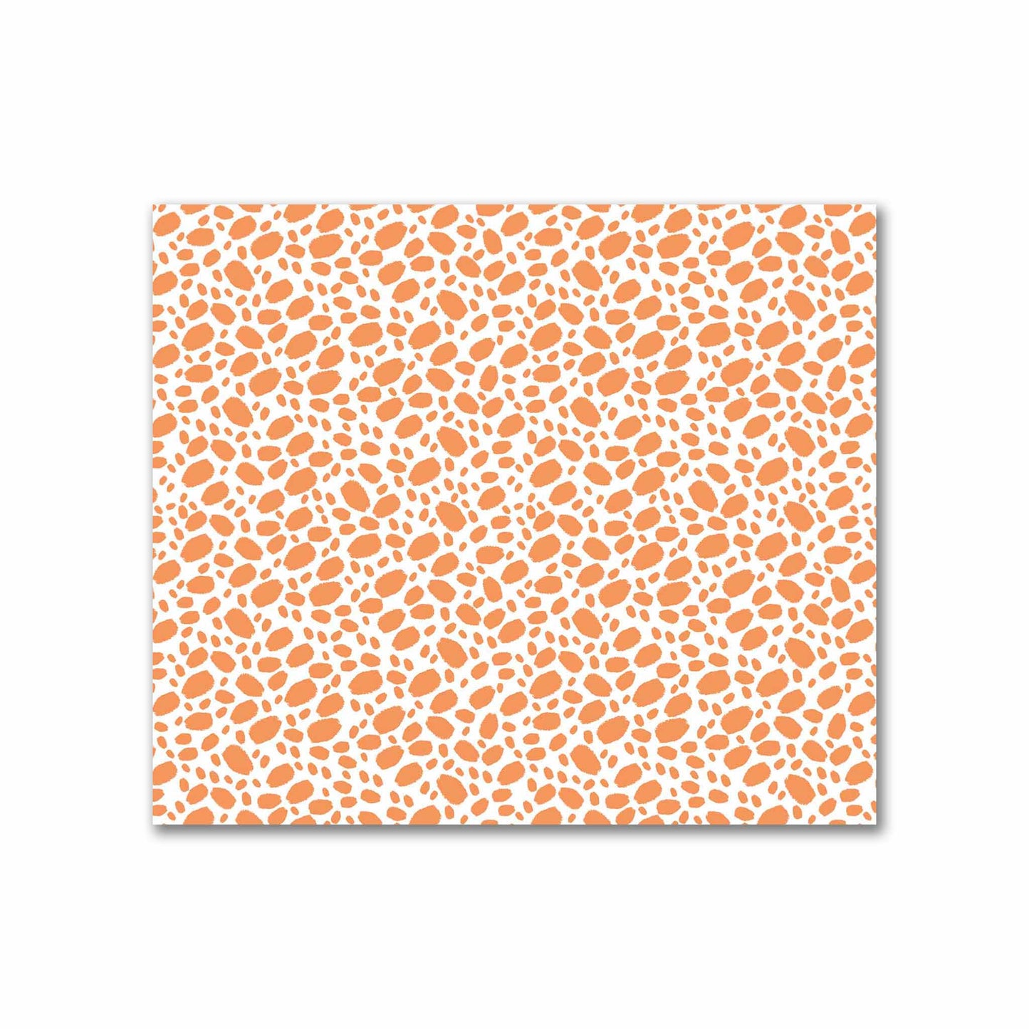 Off-White Cotton Sateen Fabric with Orange Hand-painted Dab Motif Print | FACS-1181-092