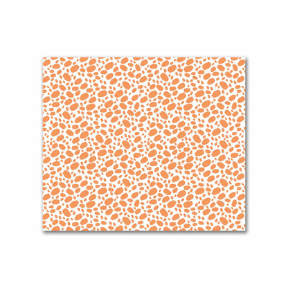 Off-White Cotton Sateen Fabric with Orange Hand-painted Dab Motif Print | FACS-1181-092