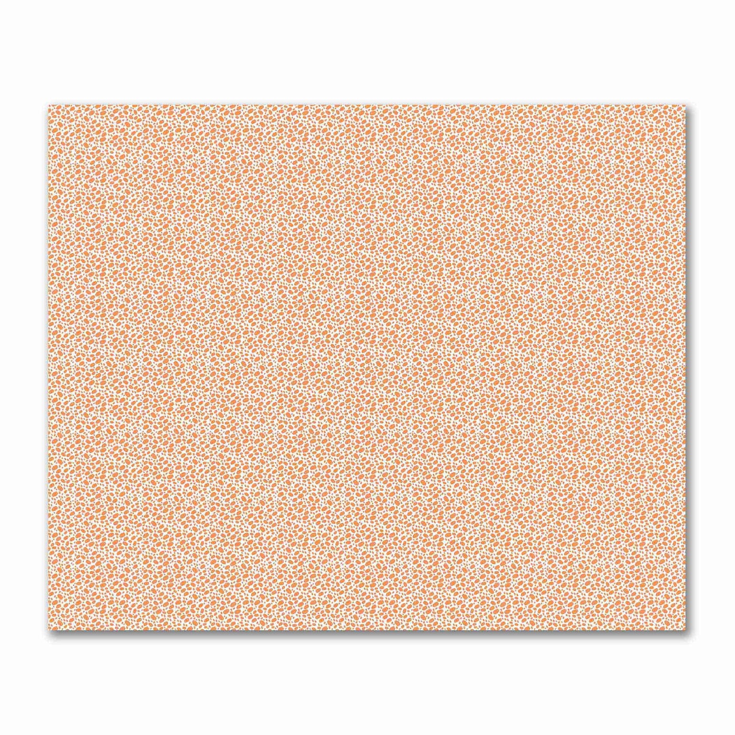 Off-White Cotton Sateen Fabric with Orange Hand-painted Dab Motif Print | FACS-1181-092