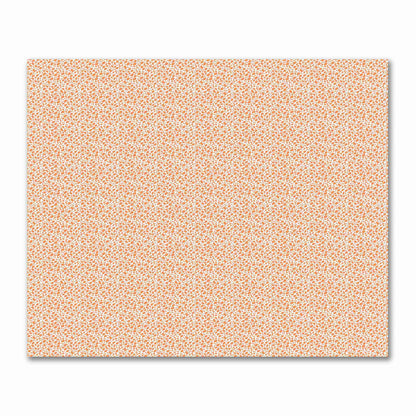 Off-White Cotton Sateen Fabric with Orange Hand-painted Dab Motif Print | FACS-1181-092