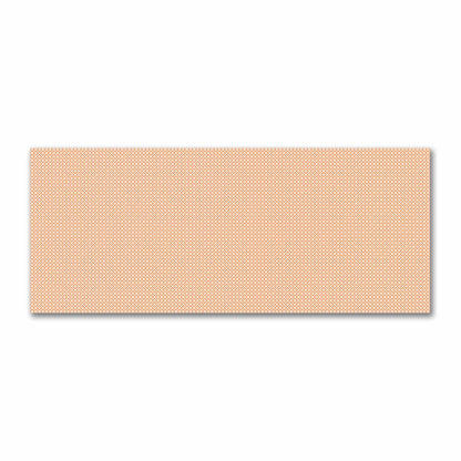 Off-White Cotton Sateen Fabric with Orange Repeating Square Motif Print | FACS-1181-122