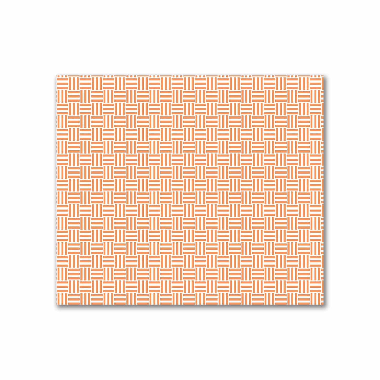 Off-White Cotton Sateen Fabric with Orange Single Weave Motif Print | FACS-1181-142