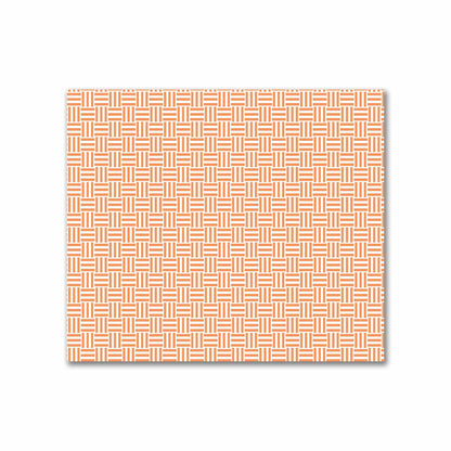 Off-White Cotton Sateen Fabric with Orange Single Weave Motif Print | FACS-1181-142