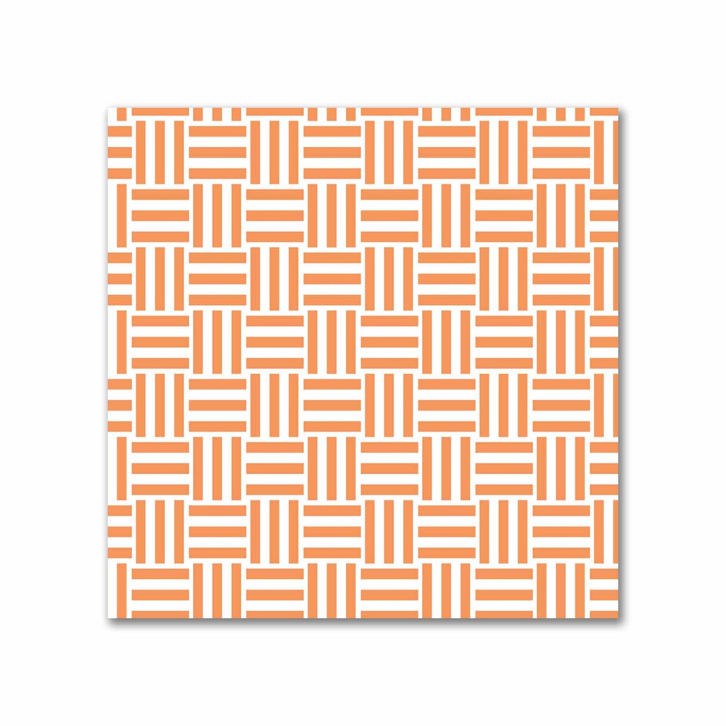 Off-White Cotton Sateen Fabric with Orange Single Weave Motif Print | FACS-1181-142