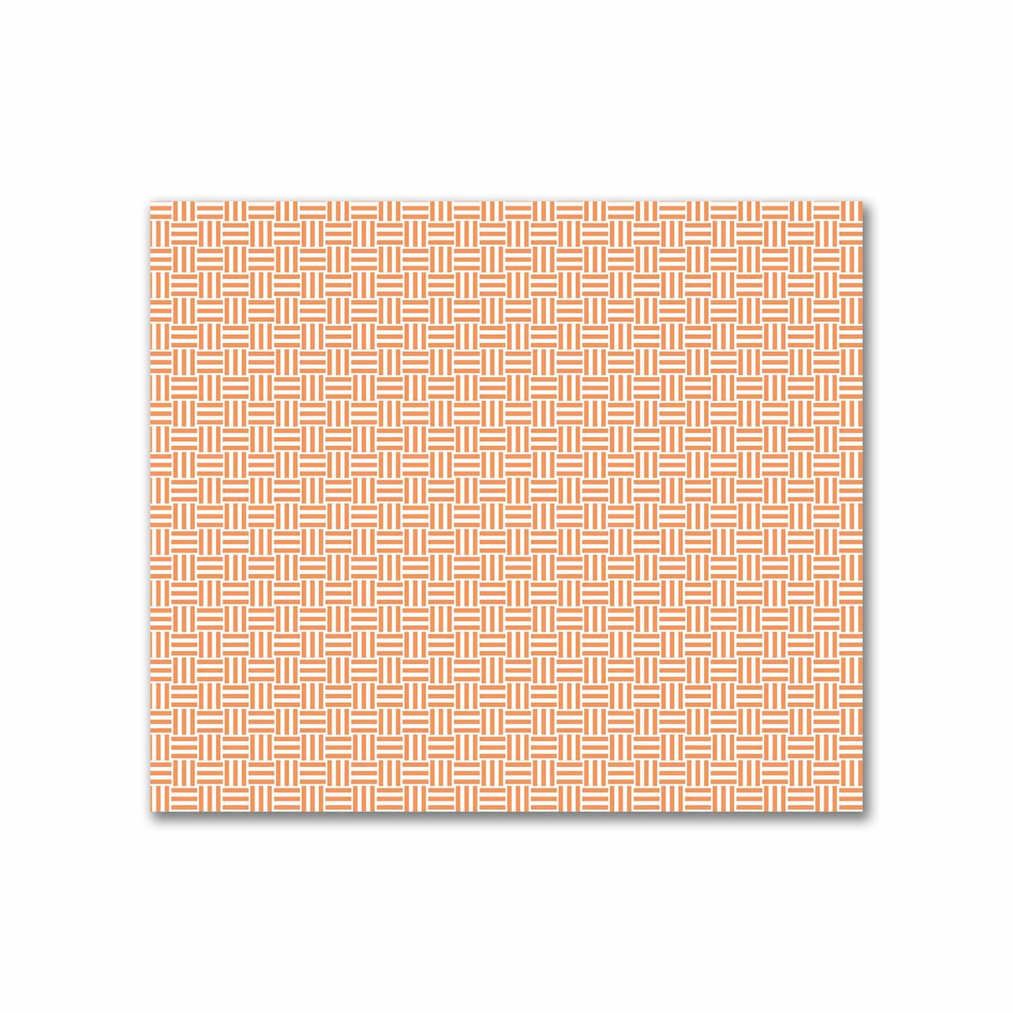 Off-White Cotton Sateen Fabric with Orange Double Weave Motif Print | FACS-1181-144