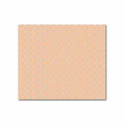 Off-White Cotton Sateen Fabric with Orange Double Weave Motif Print | FACS-1181-144