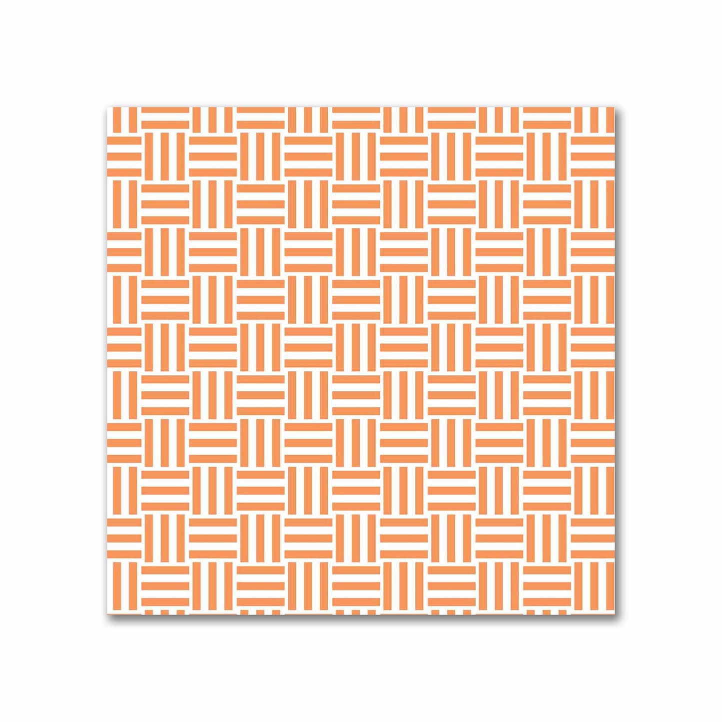Off-White Cotton Sateen Fabric with Orange Double Weave Motif Print | FACS-1181-144